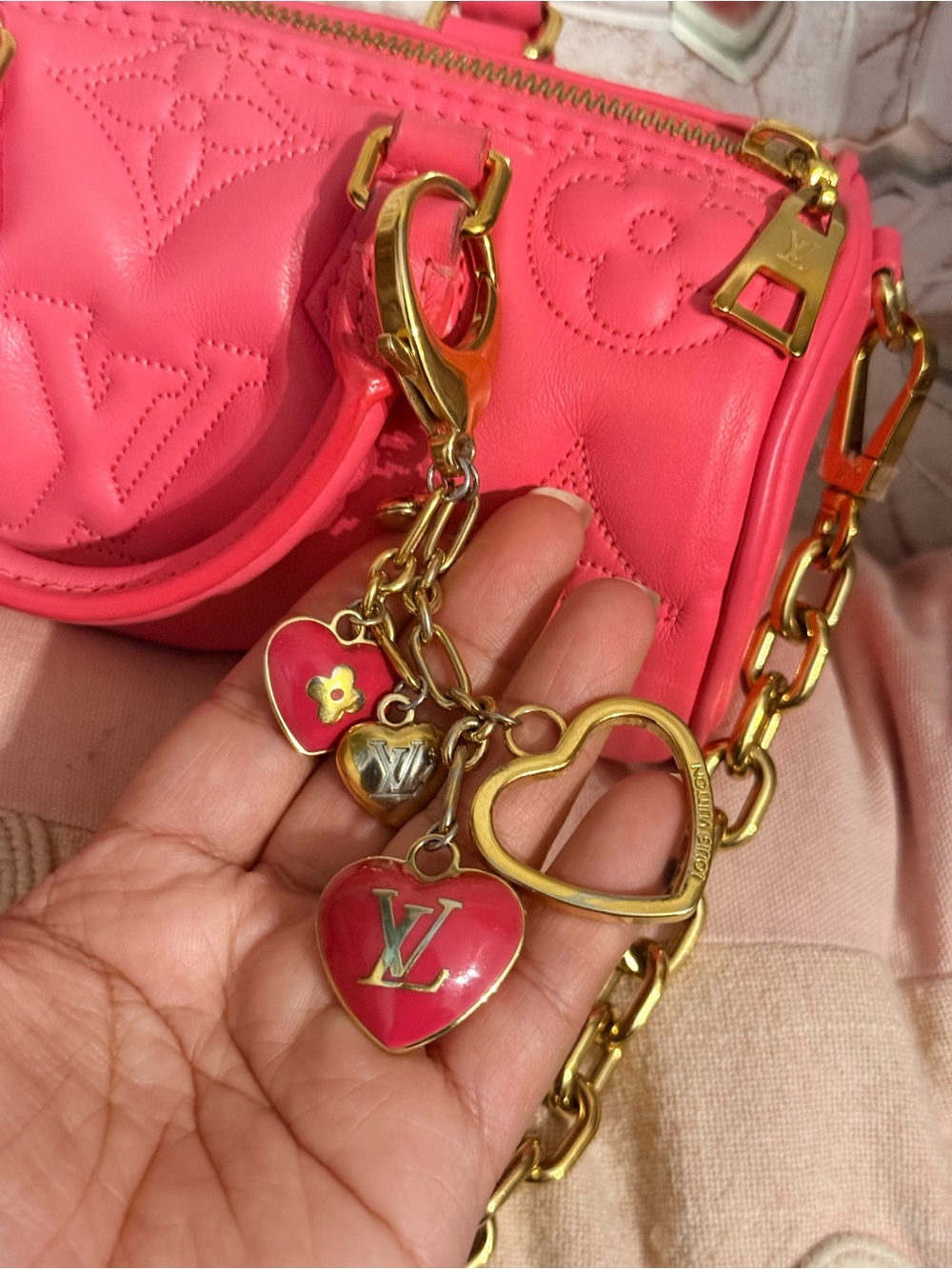 Louis Vuitton dragon fruit pink bubblegram Monogram Barrel Papillon bag - Picture 9 of 11